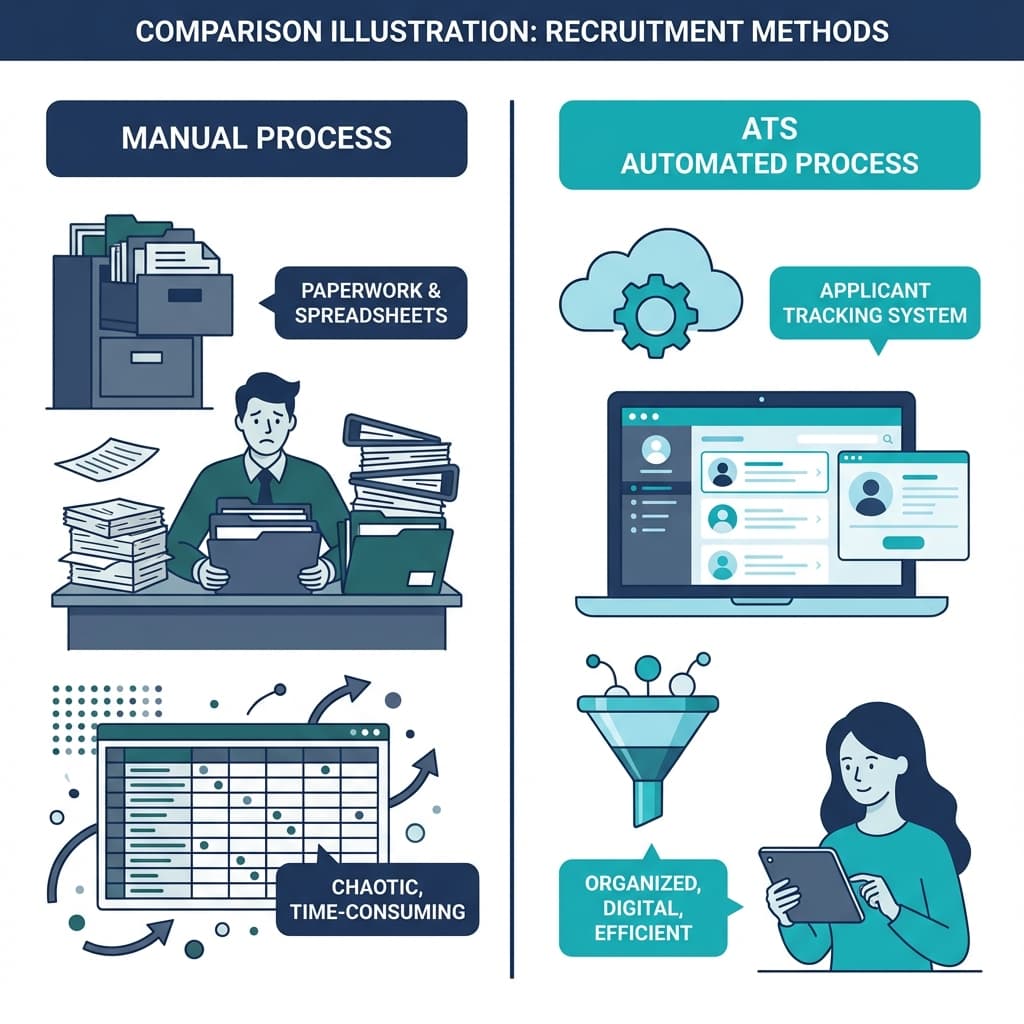 Comparison of Manual Hiring Process vs ATS Process
